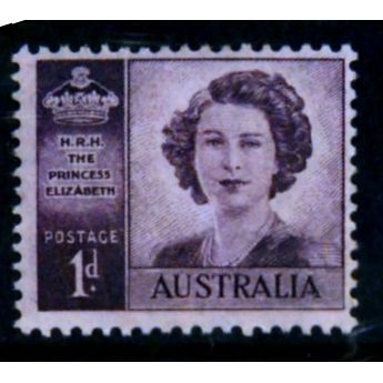 AUSTRALIA 1947 SG 222 1d PURPLE QE II M MINT#2