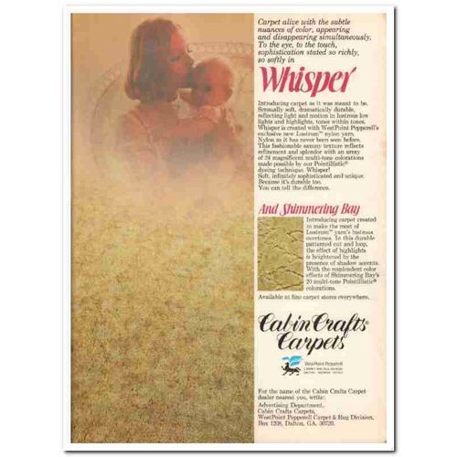 west point pepperell inc whisper cabin crafts carpets vintage ad