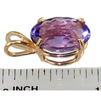 Amethyst, 14KY Gold Pendant, P004