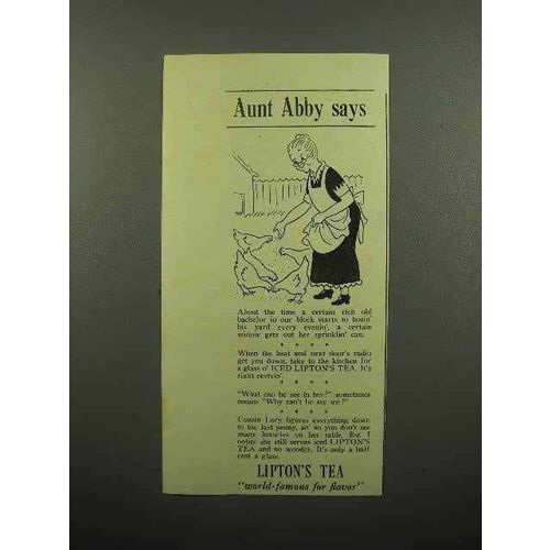 1940 Lipton's Tea Ad - Aunt Abby Says - Feeding Chickens