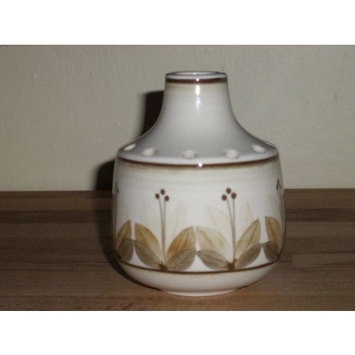 Jersey Studio Pottery Brown Leaf Posy Vase