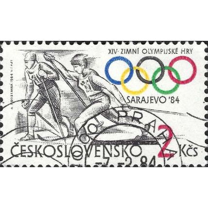 CZECHOSLOVAKIA, Olympics, Sarajevo, Skiing, Crosscountry, white 1984, 2Kcs