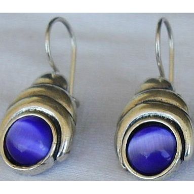 Blue cat eye earrings
