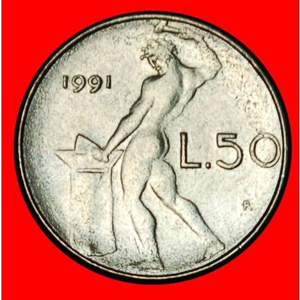 Ⰶ NUDE VULCAN (1990-1995): ITALY★50 LIRAS 1991R! SMALL SIZE★LOW START★NO RESERVE