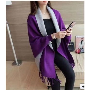 AESTHETICA TWO-TONED SHAWL COAT