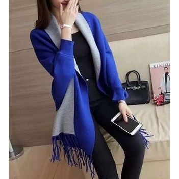AESTHETICA TWO-TONED SHAWL COAT