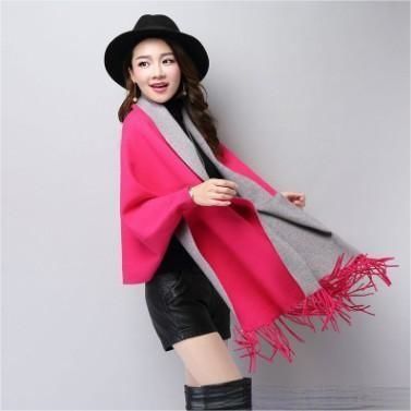AESTHETICA TWO-TONED SHAWL COAT