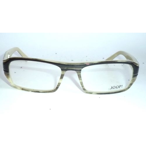 New JOOP! horn rim rectangular men eyeglasses 81038 wood 53-17 black marble hip