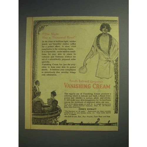 1913 Pond's Vanishing Cream Ad - The Night Has Eyes