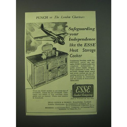 1940 Esse Heat Storage Cooker Ad - Safeguarding your independence