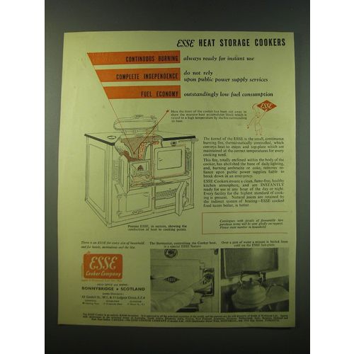 1940 Esse Heat Storage Cookers Ad