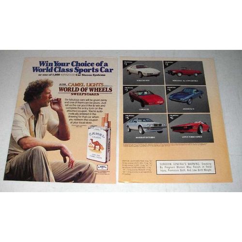 1986 Camel Lights Cigarette Ad - World Class Sports Car