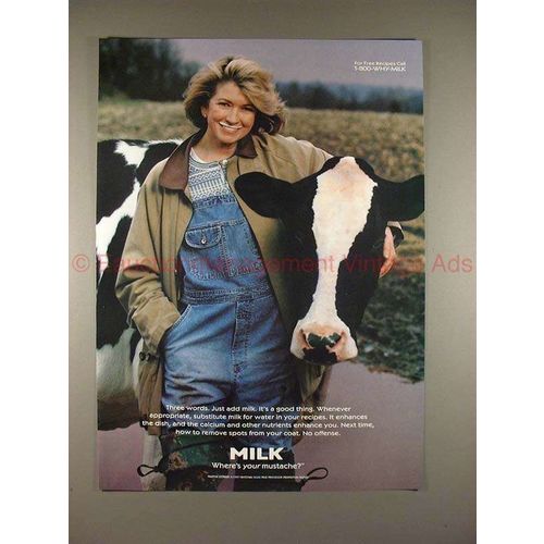 1997 Milk Ad w/ Martha Stewart - Where's Your Mustache?