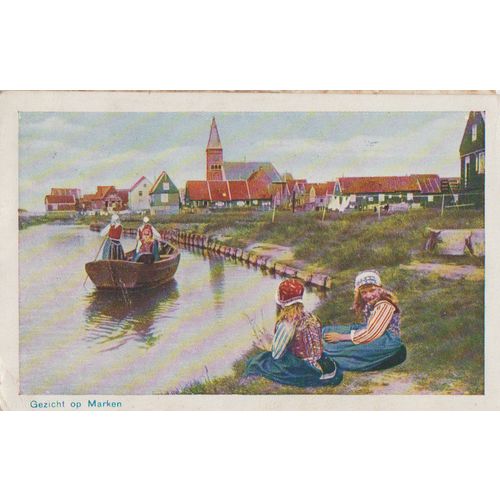Netherlands 1931 River boat with Girls on bank see others