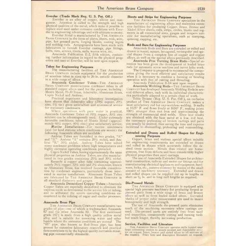american brass company 1931 anaconda copper zinc tin vintage catalog