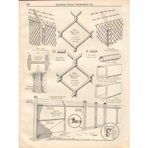 american fence construction company 1931 chain link vintage catalog