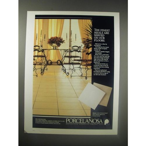 1990 Porcelanosa Tile Ad - Firenze Camel and Firence Blanco