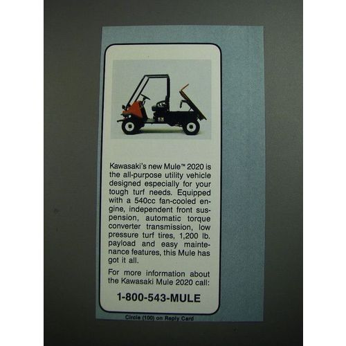 1989 Kawasaki Mule 2020 Ad - the all-purpose utility vehicle
