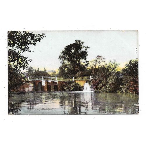 NICE PRINTED POSTCARD OF MILL FALL MIDHURST SUSSEX POSTED 1908 (3423)