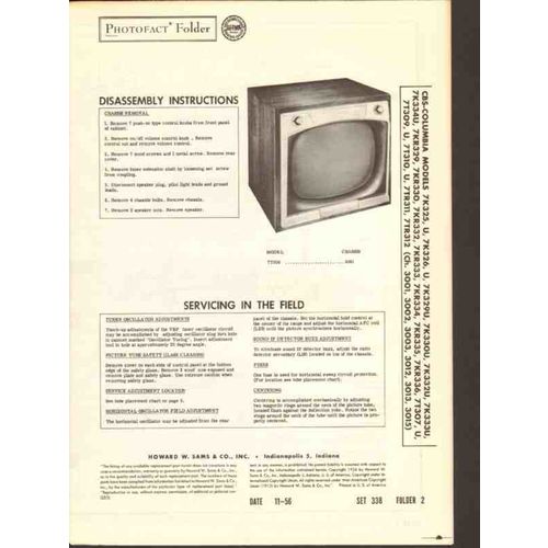 CBS-COLUMBIA chassis 300x 301x TV television Sams Photofact manual