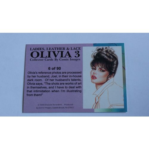 Olivia 3 Ladies, Leather & Lace Base trading card # 6 (A) 1994, Comic Images