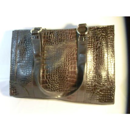 ColdWater Creek GWP Juliana Croco, Brown ManMade Tote, NEW W/Tag*