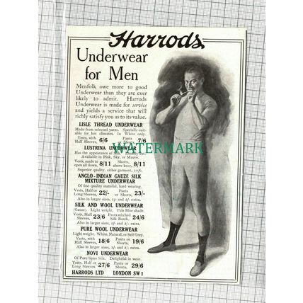 C1916) Harrods Underwear Advert - 1920 Clip