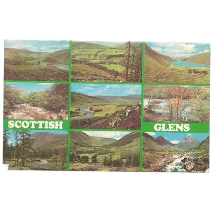 multiview, SCOTTISH GLENS, SCOTLAND unused vintage postcard Colourmaster =