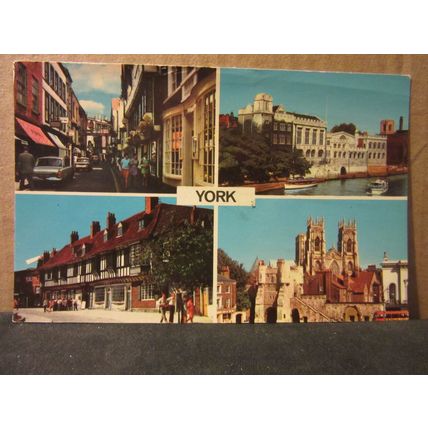 YORK multiview used vintage postcard by colourmaster 1977 pm #