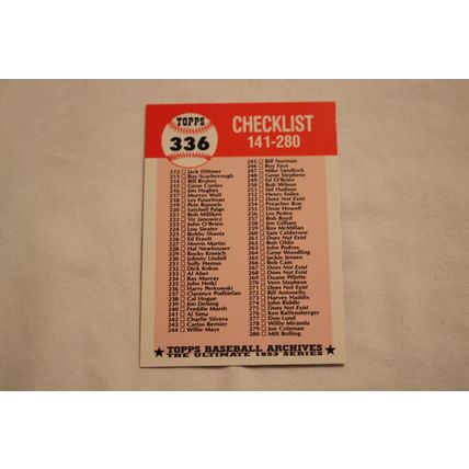1991 Topps 1953 Archives NO. 336 CHECKLIST