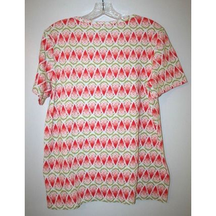Coral Bay Women's Bright Multicolored Cotton Blend Knit Top Size Large