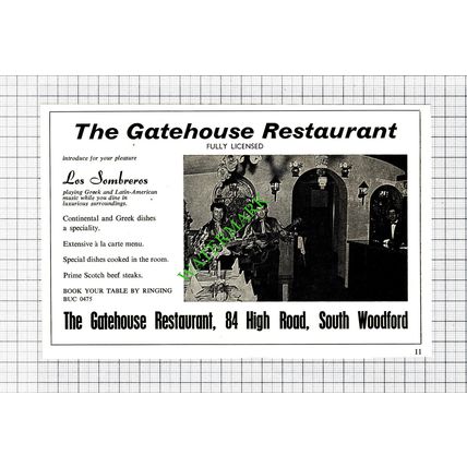 The Gatehouse Restaurant South Woodford Essex Les Sombreros Advert 1968 Cutting