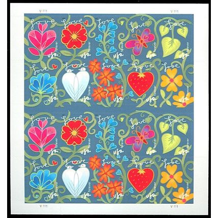 Garden of Love Sheet of 20 Current Rate Stamps Scott 4540a