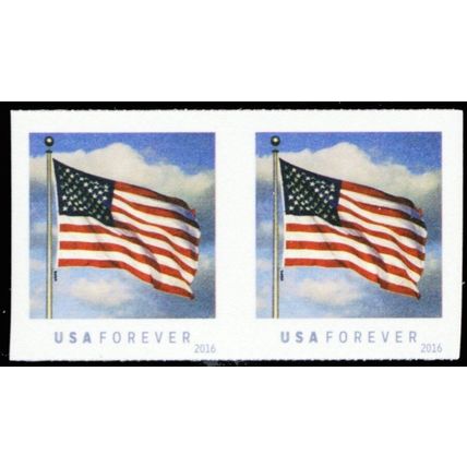 5052a, Scarce Die Cutting Omitted ERROR Pair Flag - Stamps - Stuart Katz