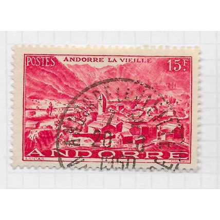 ANDORRA ANDORRE FRENCH POST OFFICES 15Fr SGF132 F132 SG LA VELLA VIEILLE USED