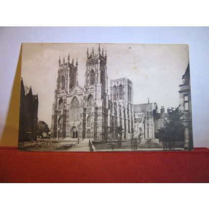 WEST FRONT, YORK MINSTER unused antique postcard by F Frith #