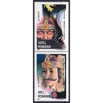 Romania 1997 SG 5880-1 UMM Vertical Pair - Europa/CEPT (G-341 (1))