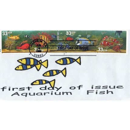 US 3320b FDC Aquarium Fish, marine life Main Street Philatelics ZAYIX 01240287