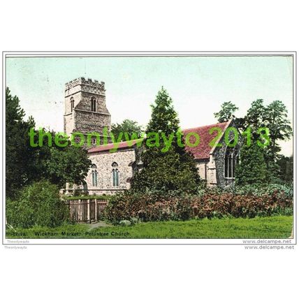 WICKHAM MARKET, PETTISTREE CHURCH, SUFFOLK, ENGLAND, 1906, Postcard