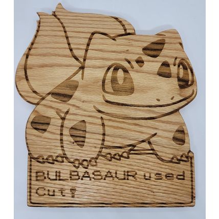 Bulbasaur Wood Cutting Board Kitchen Butcher Block Knife Cooking Switch (Spring