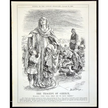 TRAGEDY OF GREECE 1923 John Bernard Partridge PUNCH CARTOON PAGE