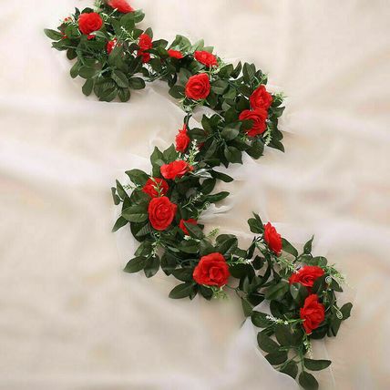 2.5m Artificial Flower Silk Rose Leaf Garland Vine Ivy Home Wedding Garden Décor