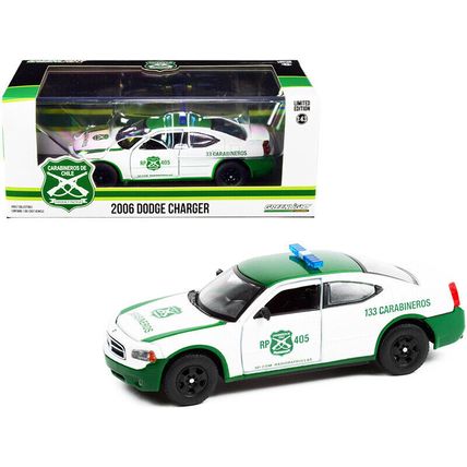 2006 Dodge Charger Police Car White and Green "Carabineros de Chile" 1/43 Die...