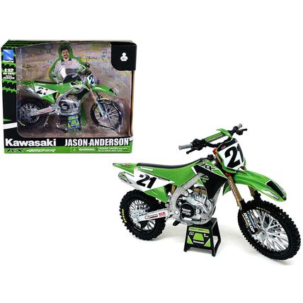 Kawasaki KX450SR Dirt Bike Motorcycle #21 Jason Anderson Green and Black "Kaw...