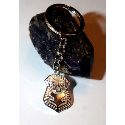 BERNESE MOUNTAIN DOG KEY RING WITH KEY CHAIN & VELVET GIFT BAG