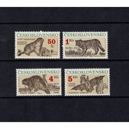 CZECHOSLOVAKIA CESKOSLOVENSKO 1990 MAMMALS SET OF 4 MINT NEVER HINGED