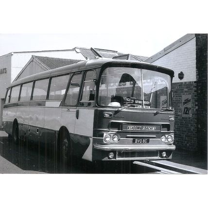 Black & White Photo of Ashdown Coaches (Parkin) of Burton - BVO 8C ex. Barton