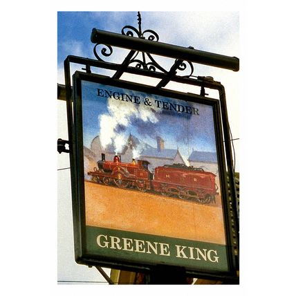 pu0122 - The Engine & Tender Pub Sign , Ampthill , Bedfordshire - print