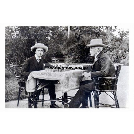 rp04589 - Famous violinist Jan Kubelik plays Chess in Castle Grounds - print 6x4