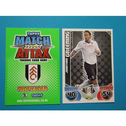 152. Jonathan Greening - Fulham - Match Attax 2010/11 Football Card EF1